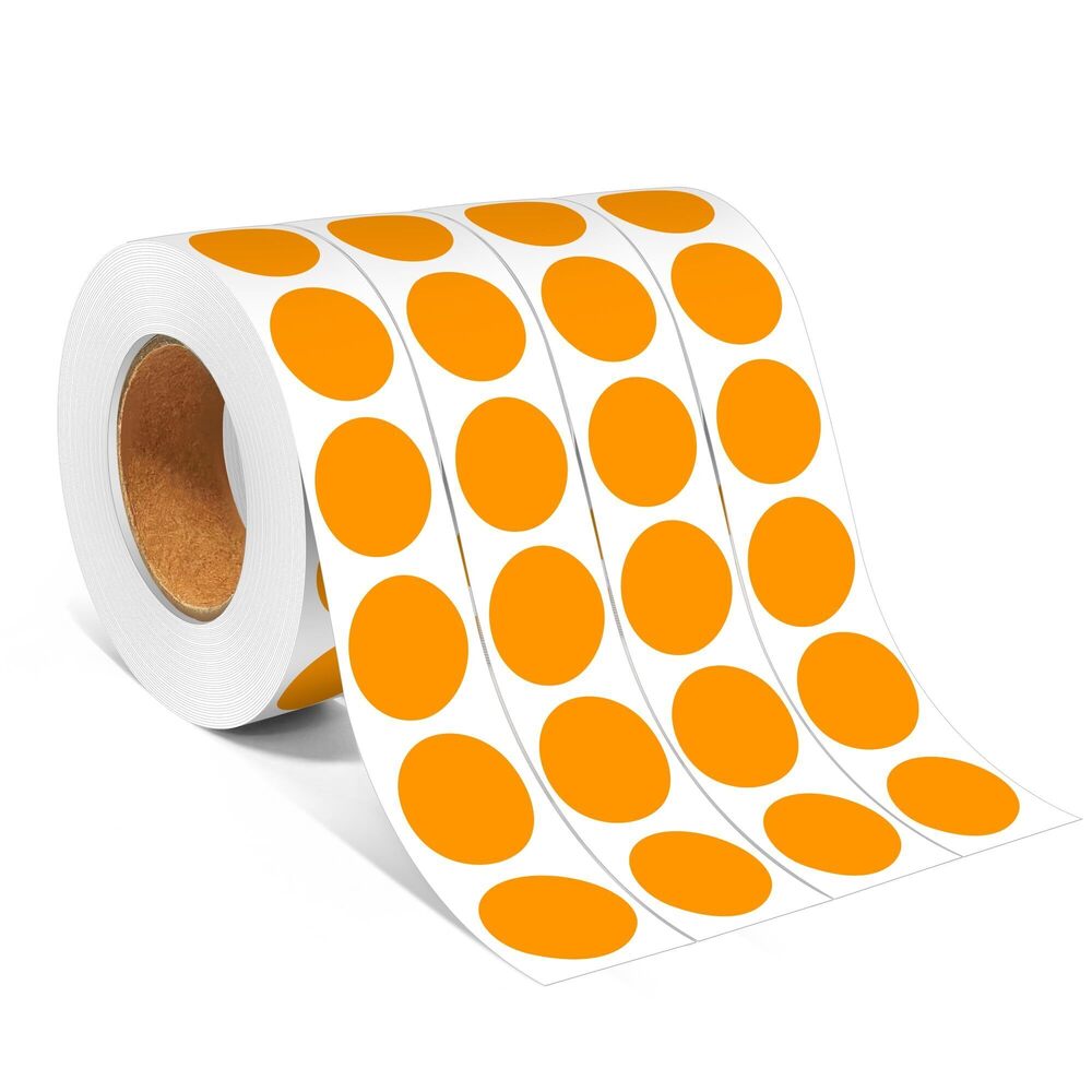 1505 3/4" Colored Dot Stickers Round Labels, 4 Rolls 4000PCS Circle